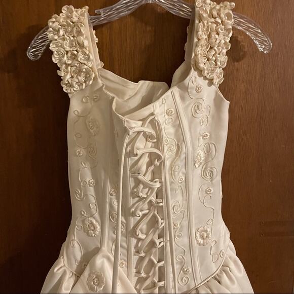 90s corset floral wedding dress - Picture 6 of 13